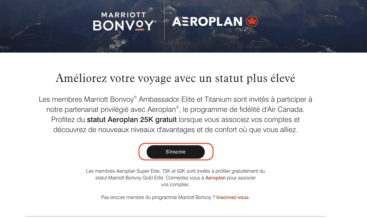 Partenariat Marriott Bonvoy et Aéroplan : obtenez une équivalence de statut en liant vos comptes - status match AP MB