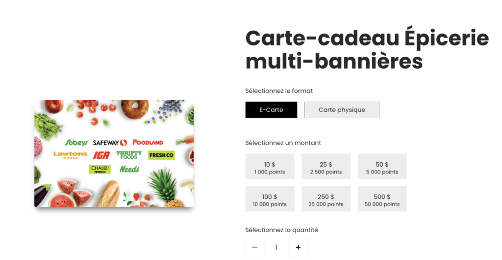 IGA scene carte cardeau