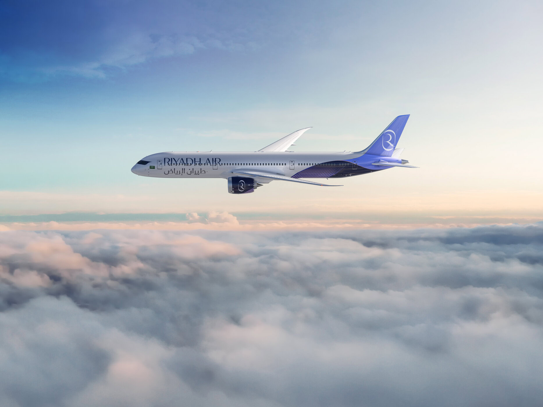 Riyadh Air&nbsp;: la nouvelle compagnie aérienne internationale débutera ses opérations en 2025 - riyadh air highres clouds pearl