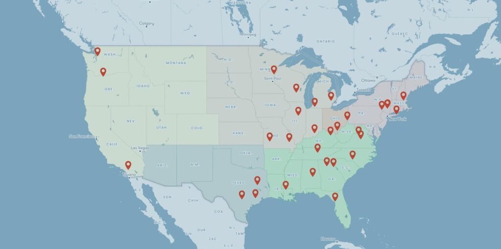 Postcard Cabins Locations