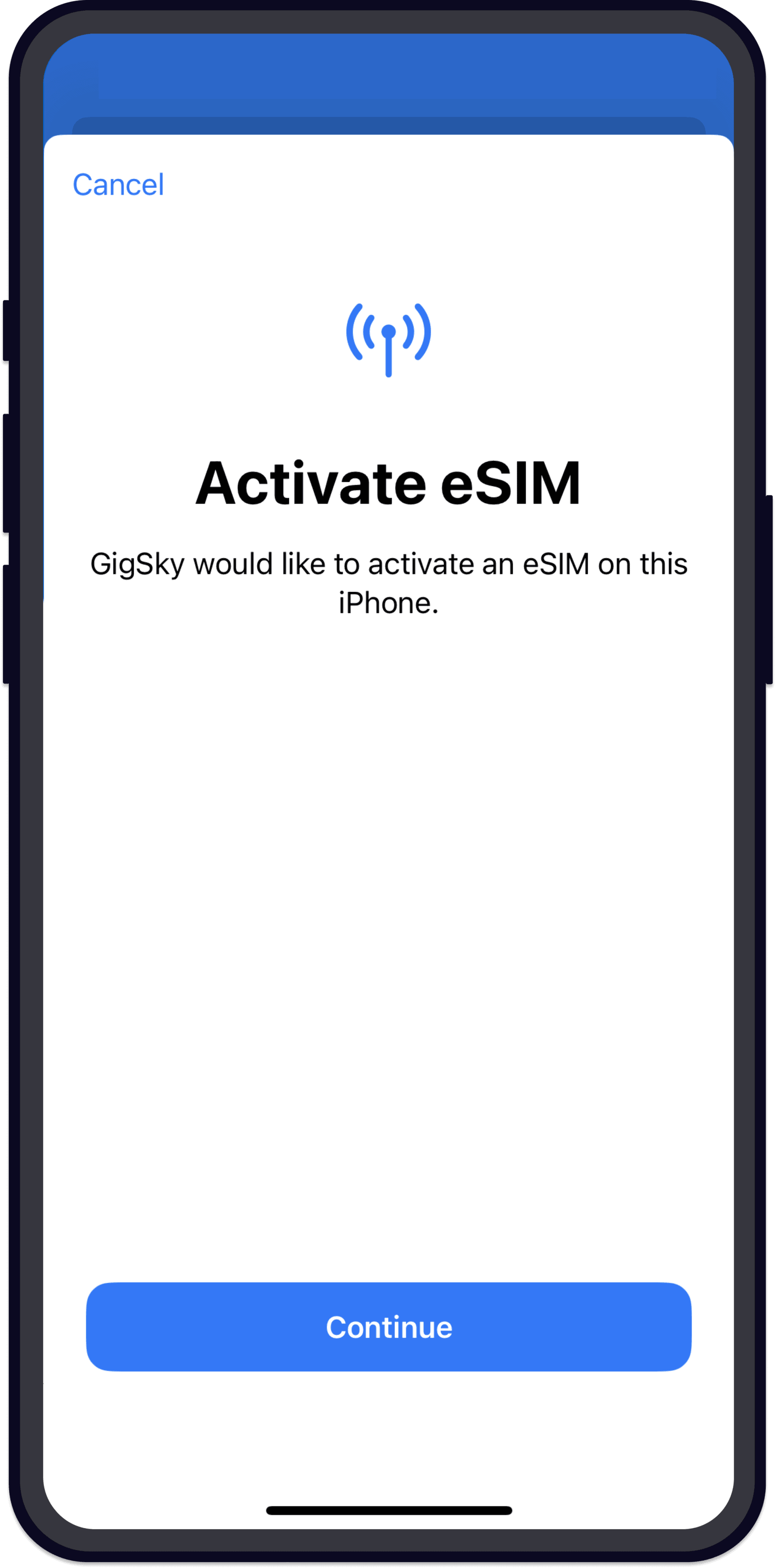 Guide: How To Get A Free Gigsky eSIM With Visa - gigsky-iphone-screen7