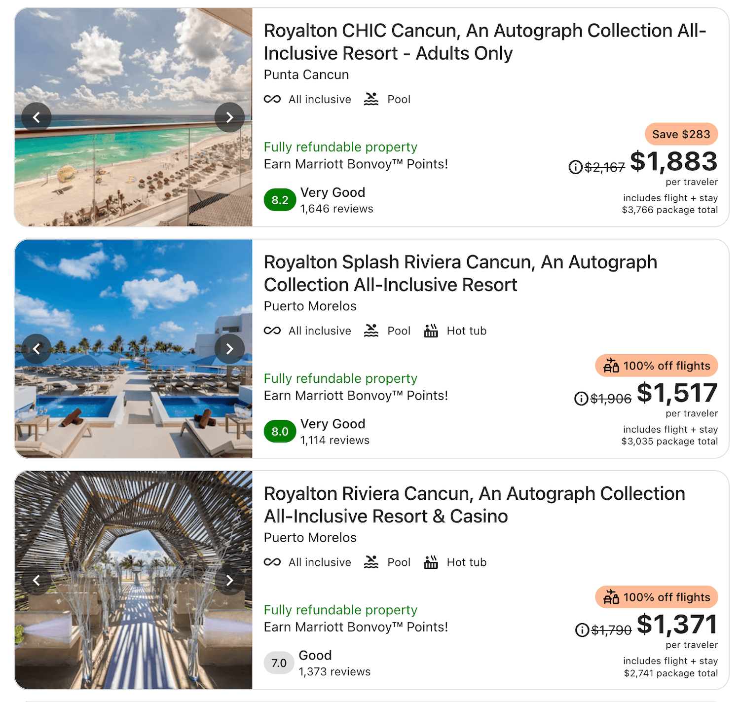 Vacations by Marriott Bonvoy&nbsp;: obtenez 25&nbsp;000 points bonis en réservant votre forfait tout inclus - tout compris hotel marriott bonvoy