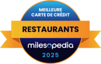 2025 Milesopedia Palmares Meilleure carte credit Restaurants