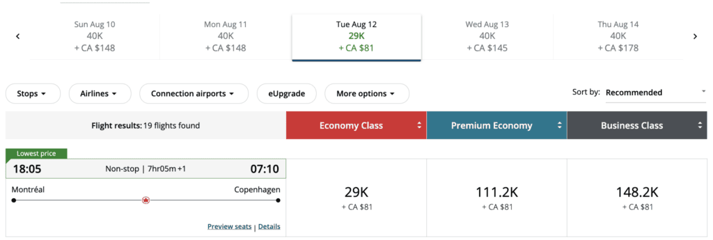 6 Roame Aeroplan tarif préférentiel