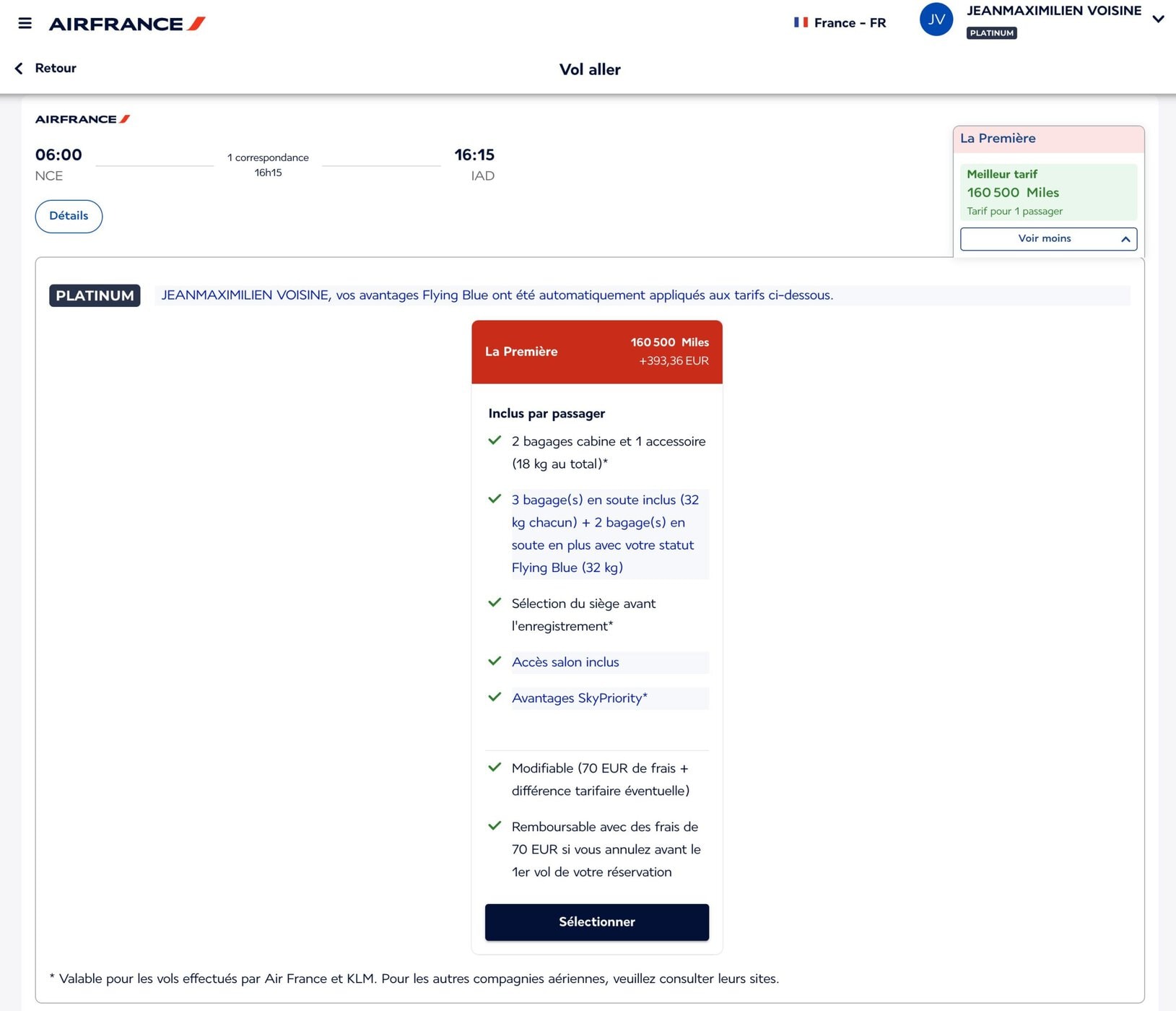 Avis Air France La Première Nice Paris Washington D.C Milesopedia — free download