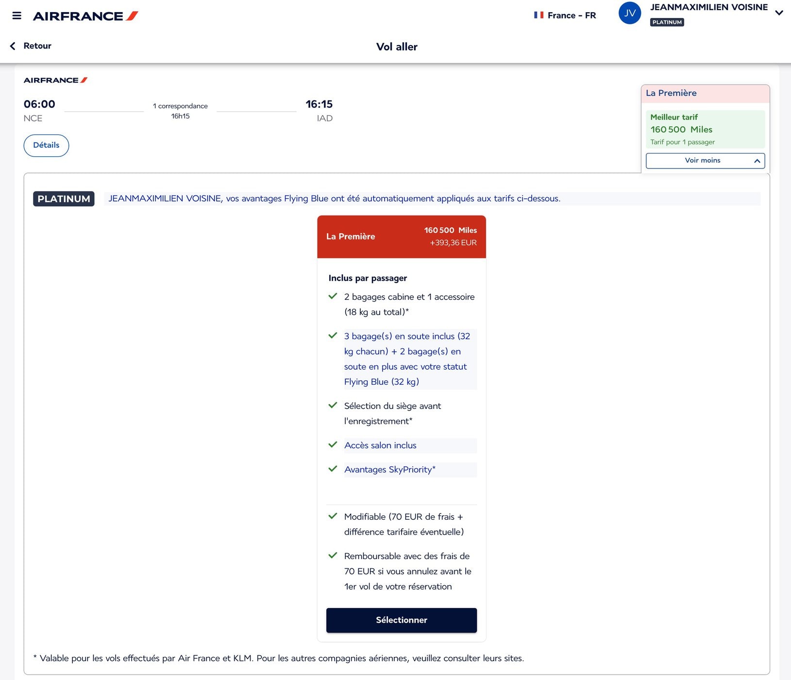 Review: Air France La Premiere - Nice - Paris - Washington D.C - Screenshot