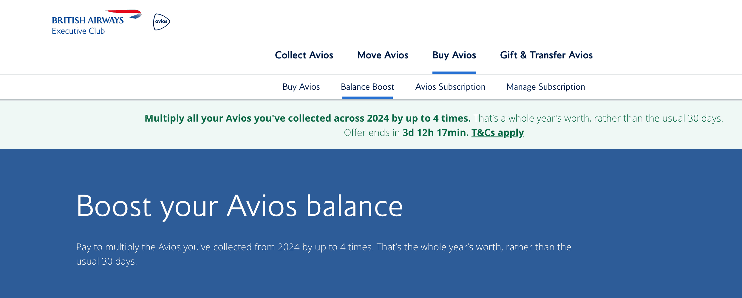 Buying Points: Is It Worth It? - Avios Balance Boost promo