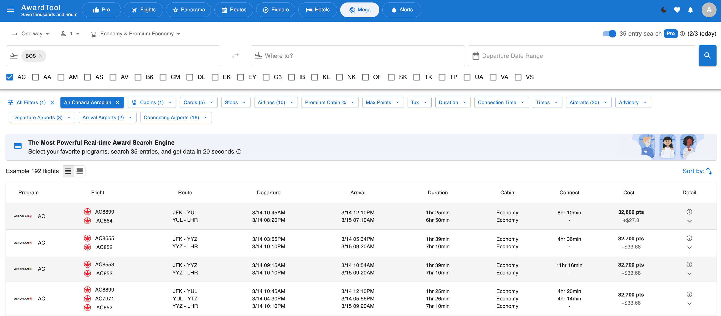 Awardtool: Guide to Finding Flights and Hotels With Points - mega