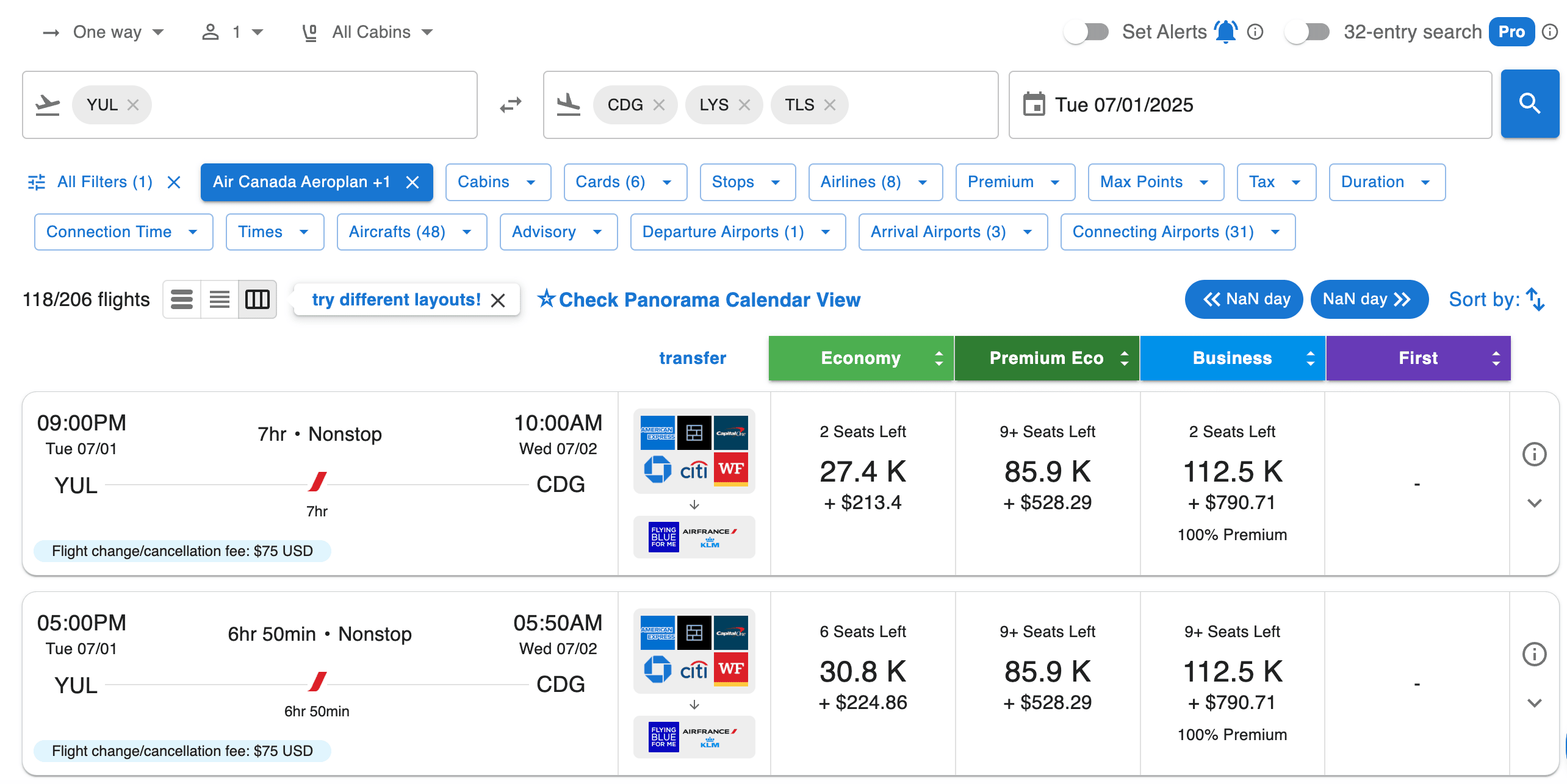 Awardtool: Guide to Finding Flights and Hotels With Points - resultats 1