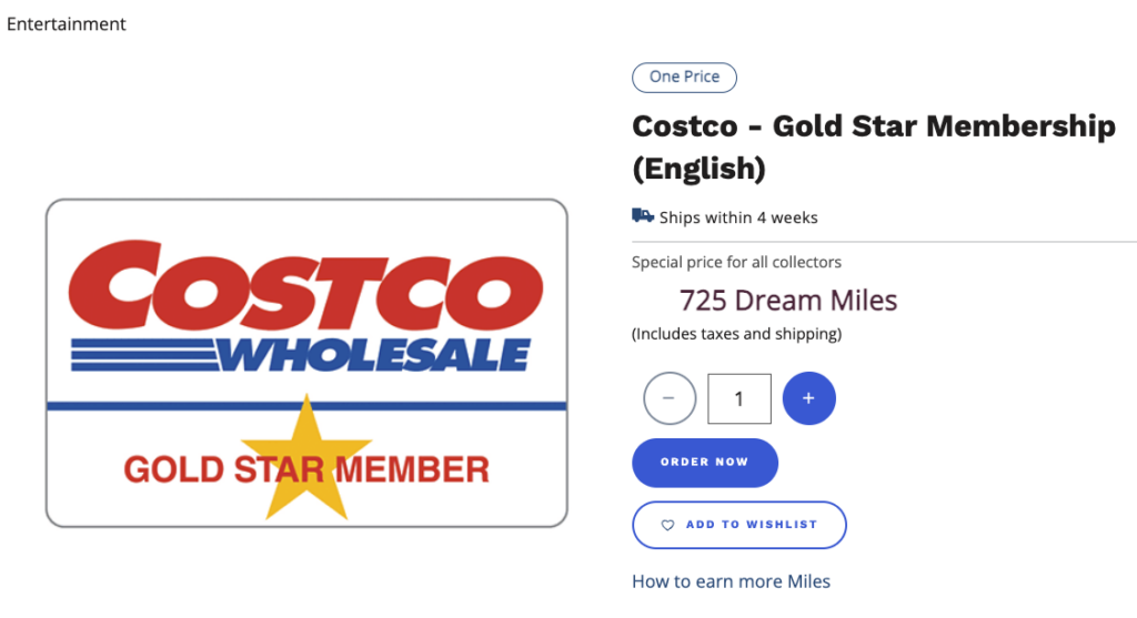 adhesion costco Air Miles