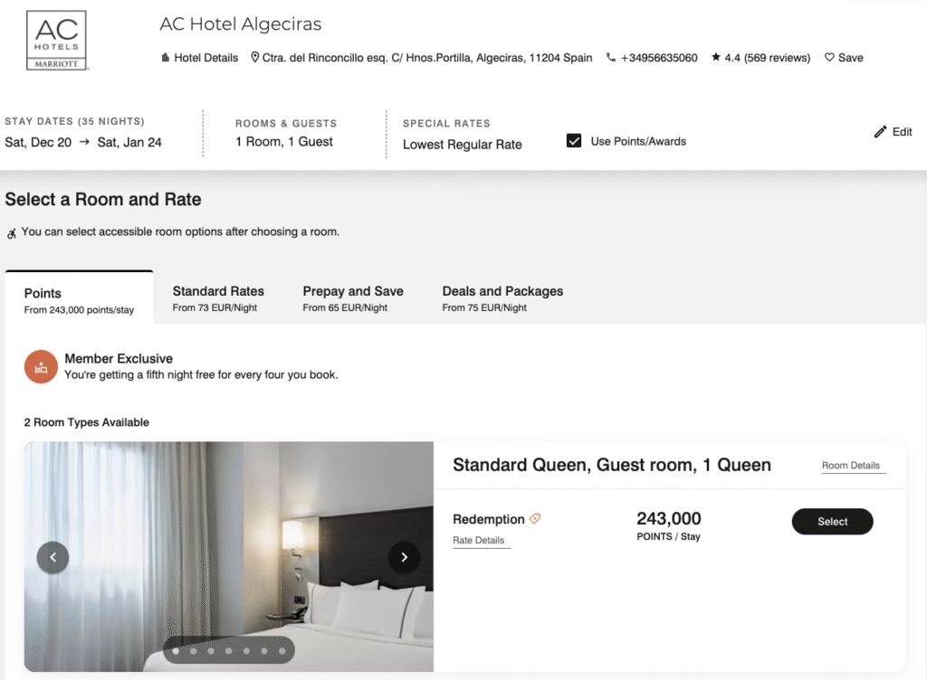 espagne marriott points