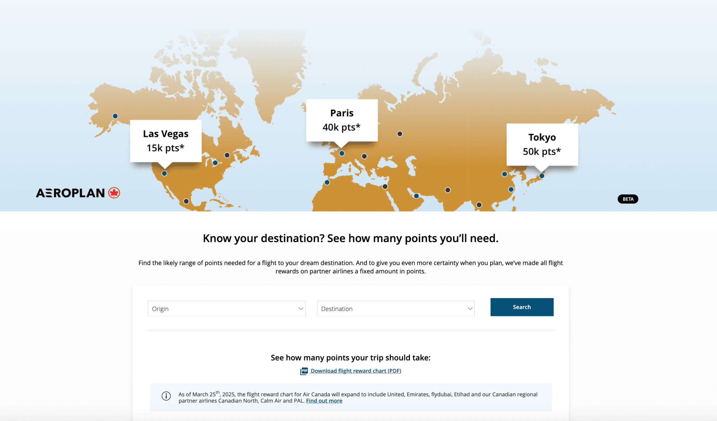 Aeroplan: Rules for Aeroplan Flight Rewards - predicteur points aeroplan