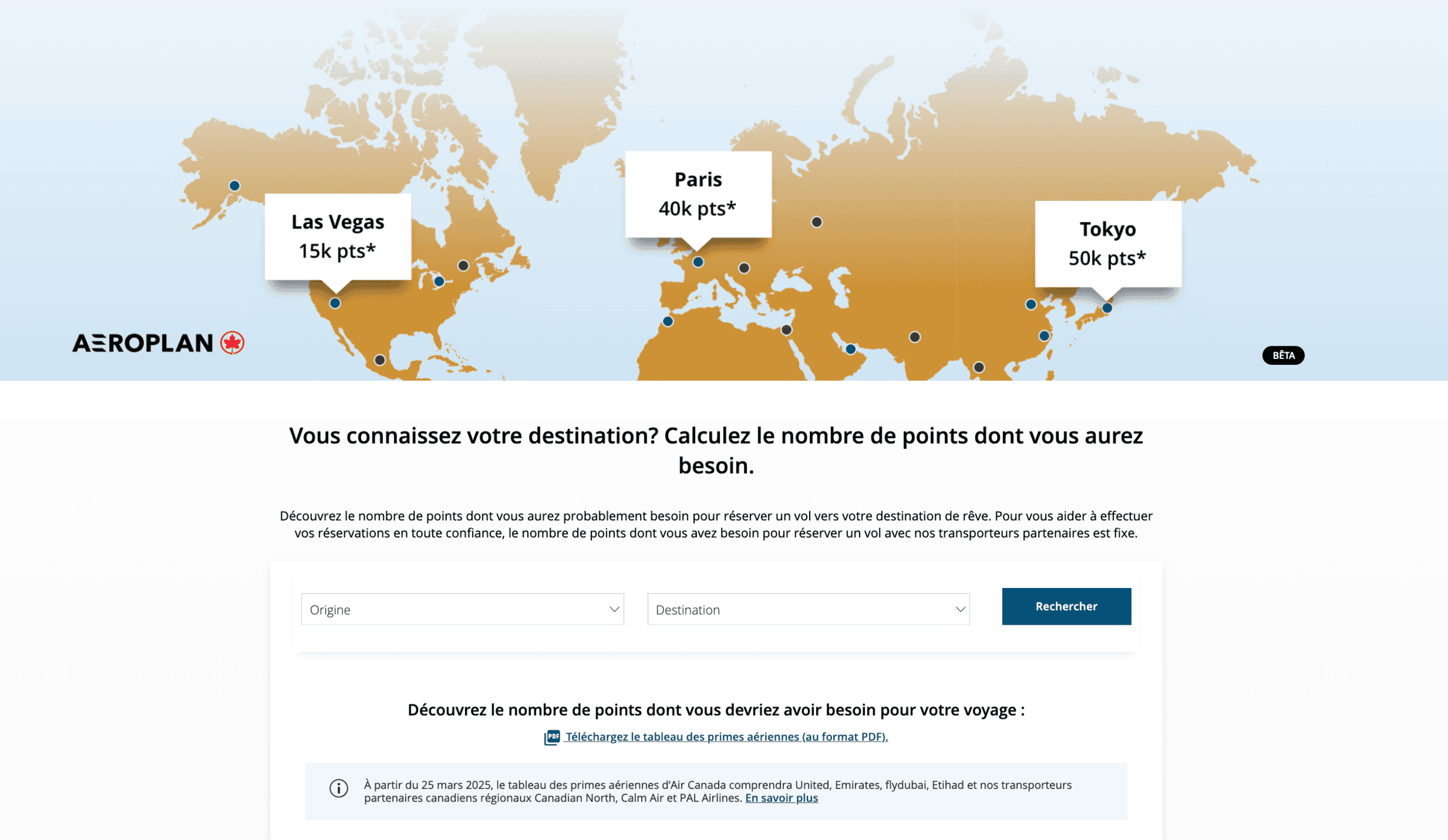 Aéroplan&nbsp;: Les règles des primes aériennes Aéroplan - predicteur points aeroplan