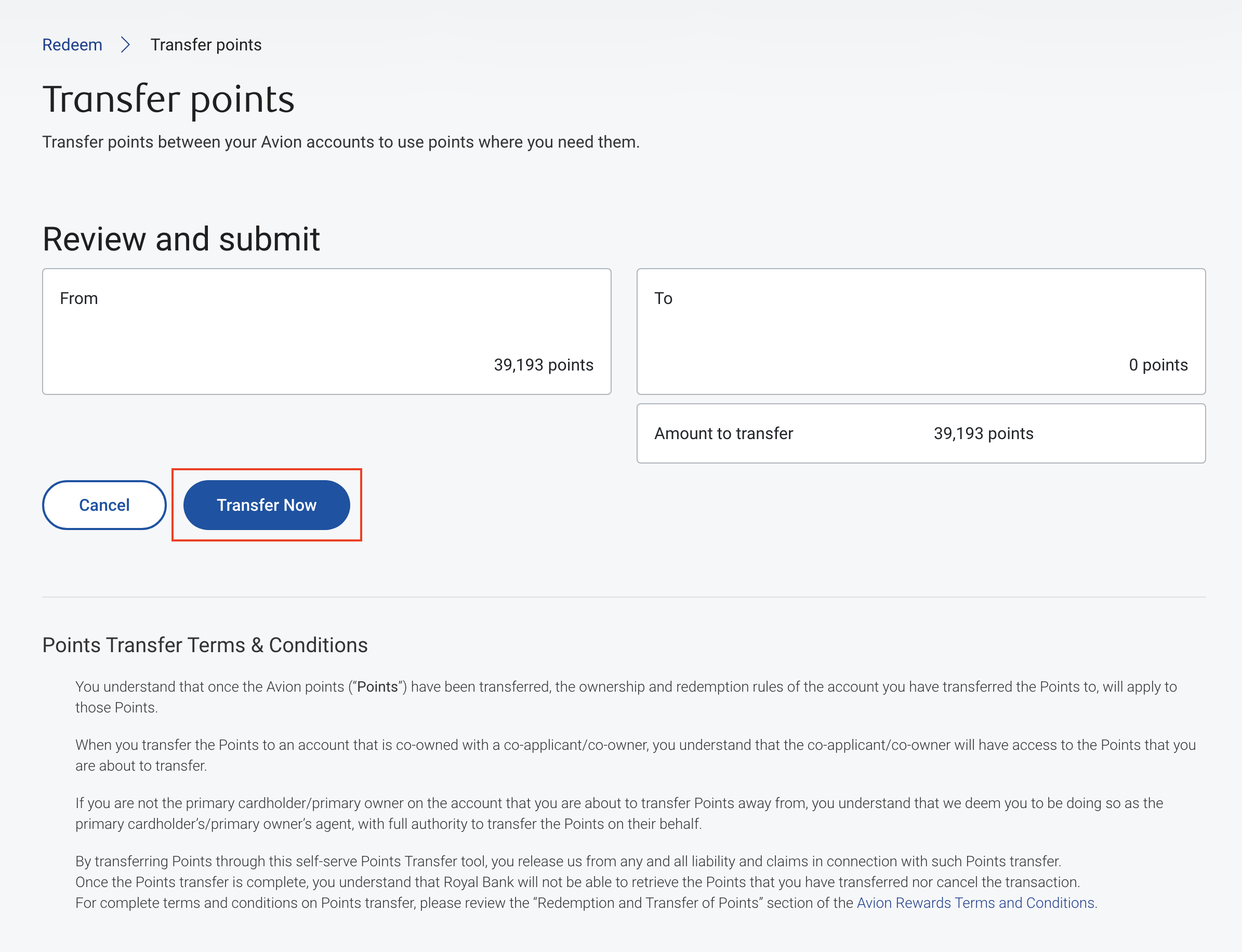 RBC Avion Rewards: How Do I Transfer Points Between Two Accounts? - rbc-avion-recompenses-transfert-3-fr