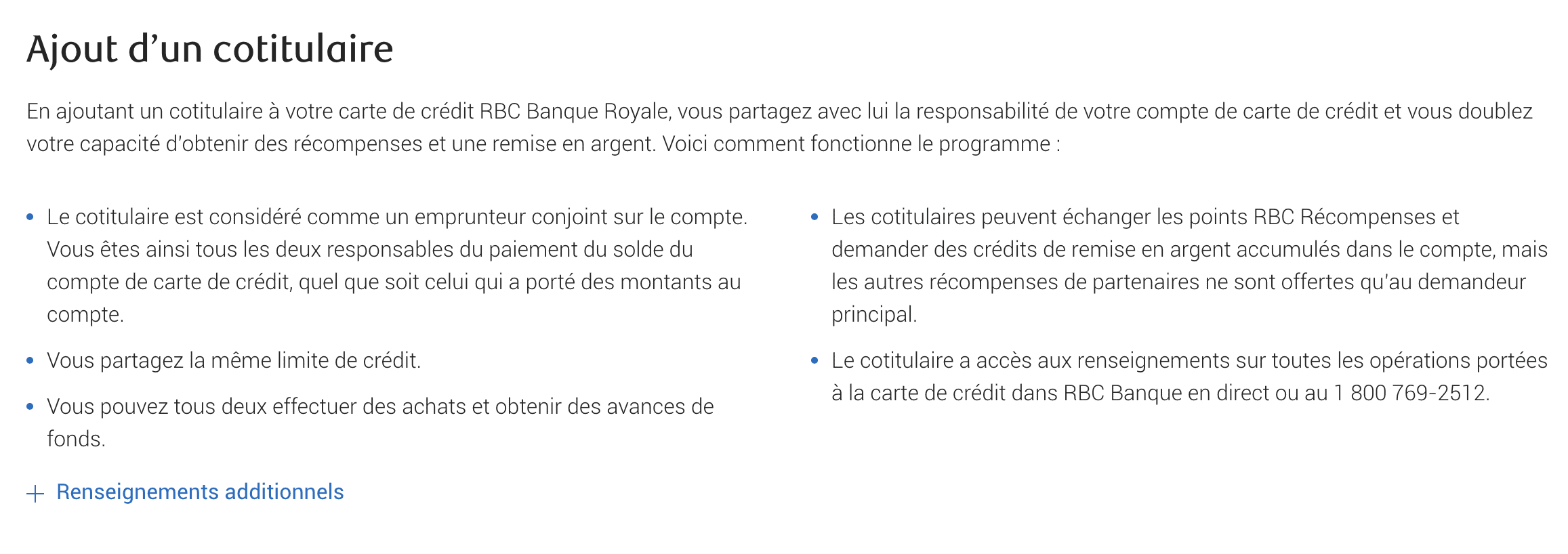 RBC Avion Récompenses : Comment transférer des points entre deux comptes? - rbc cotitulaire fr
