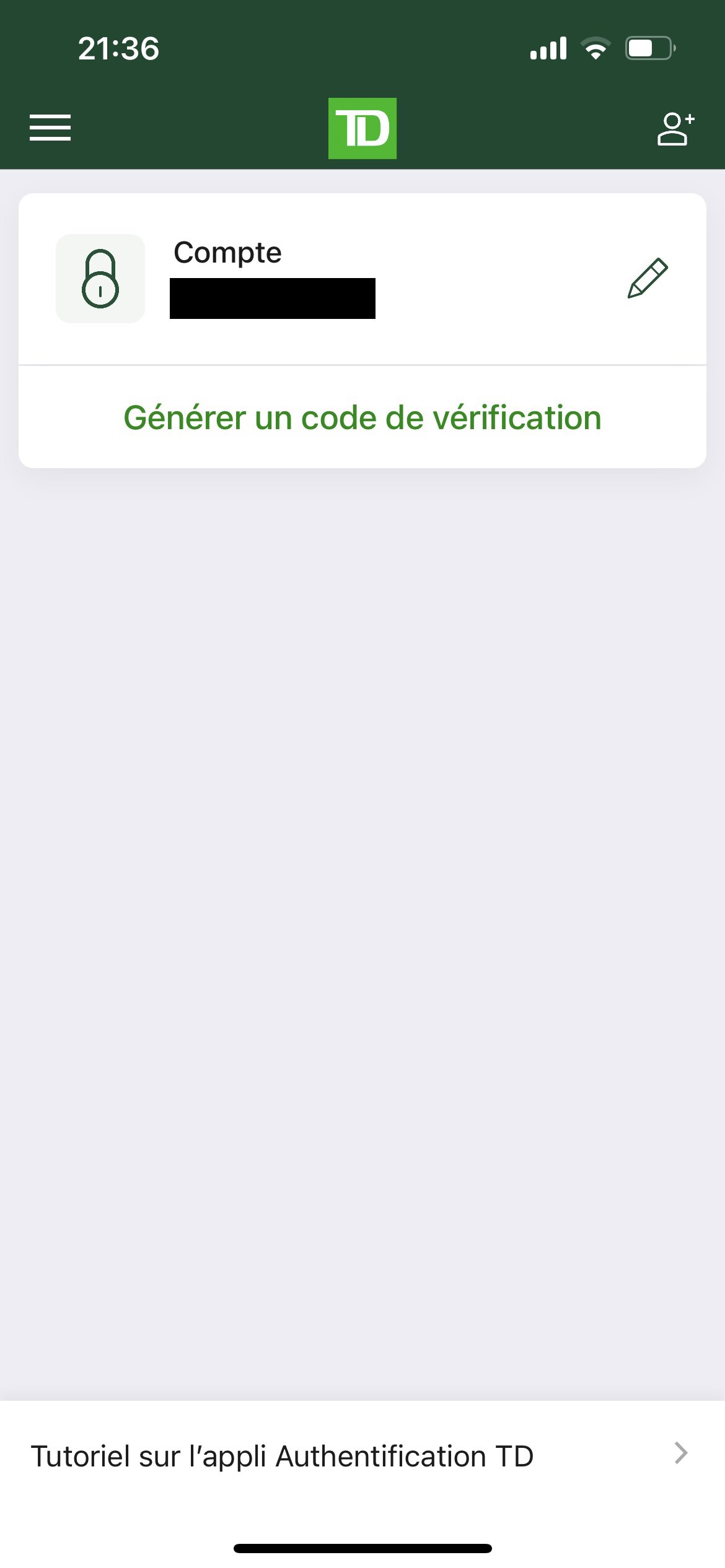 Authentification à deux facteurs (2FA) en voyage - TD Authenticate App