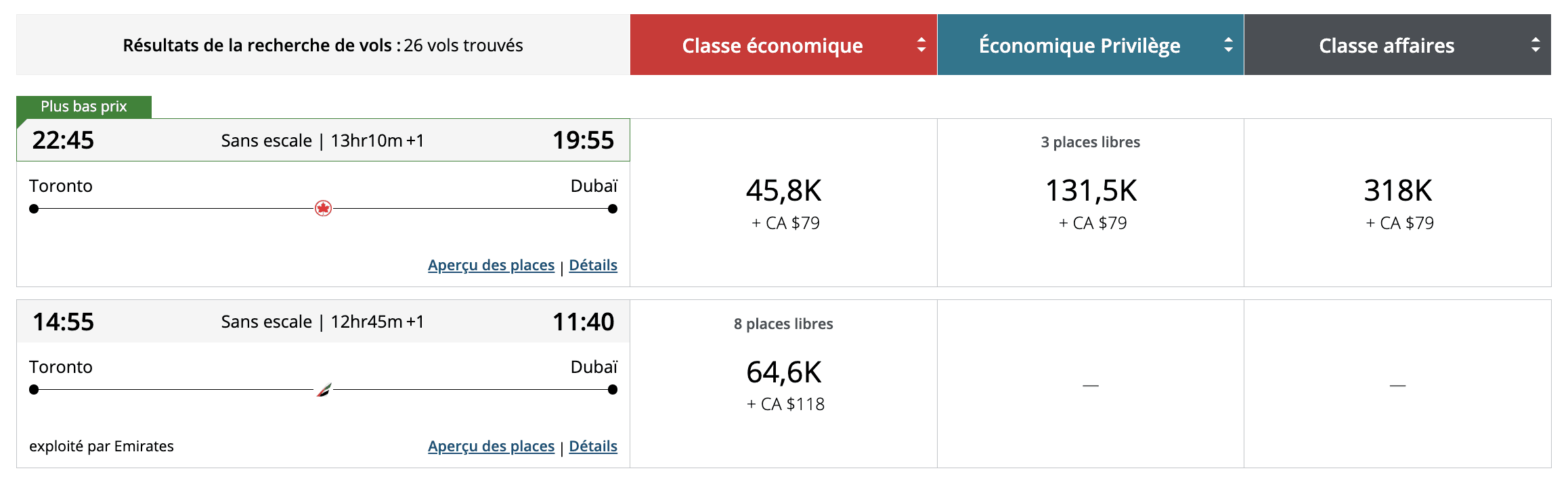 Aéroplan&nbsp;: quoi réserver avant les changements tarifaires - Aeroplan Dubai 1