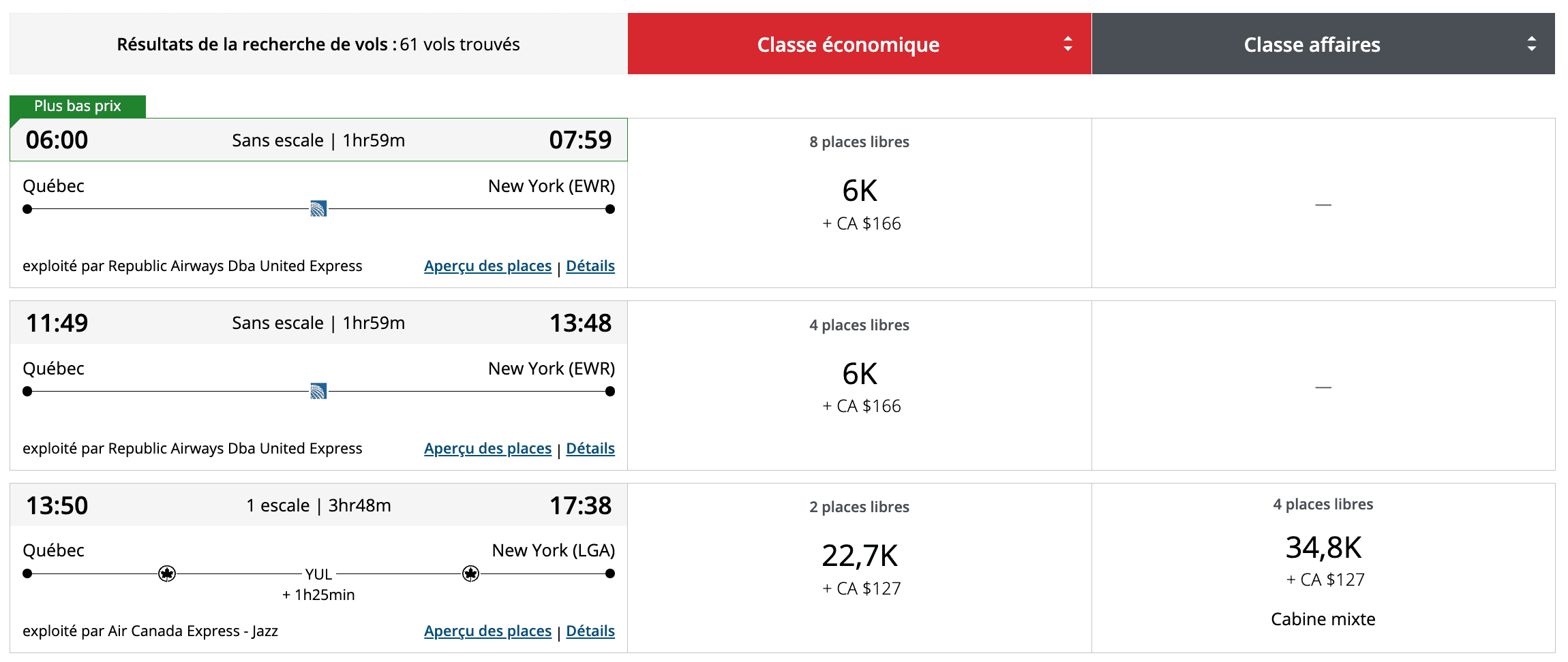 Aéroplan&nbsp;: quoi réserver avant les changements tarifaires - Aeroplan United NYC