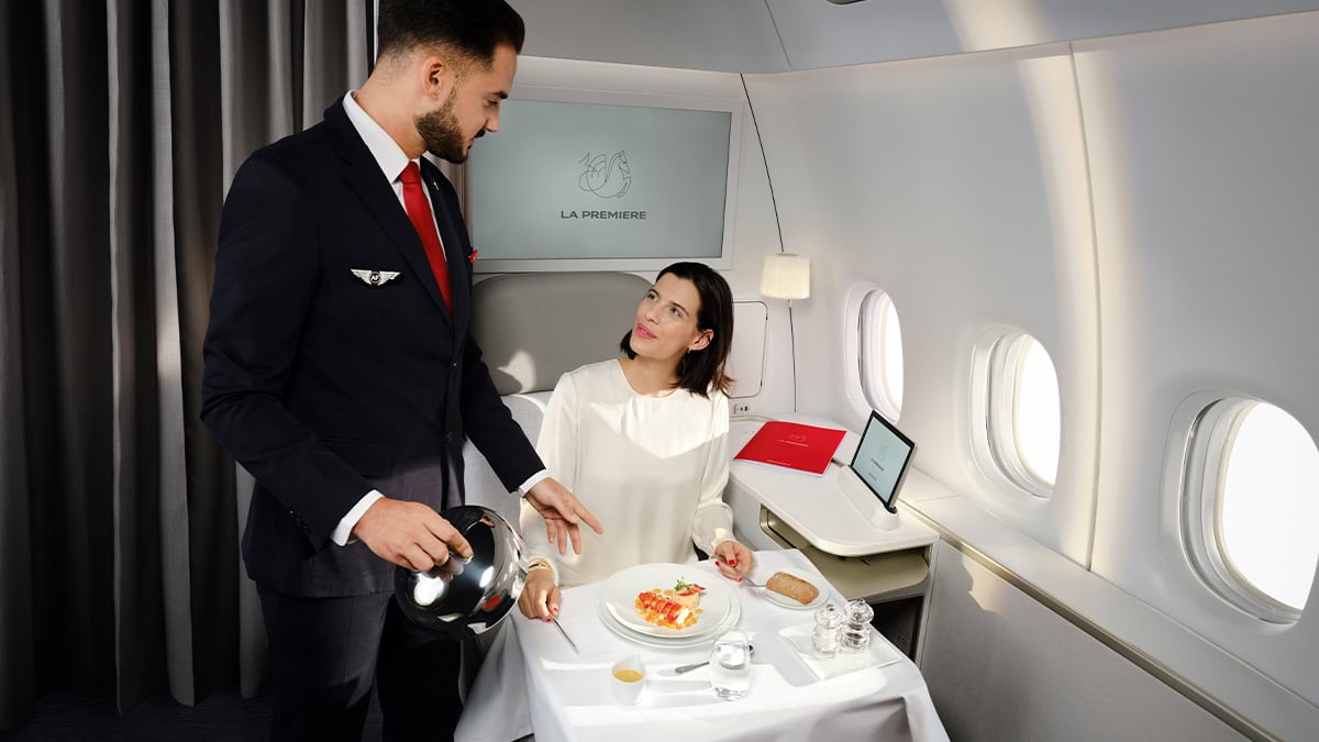Air France: Unveiling of the New La Première Experience - La Premiere Air France-repas Air France