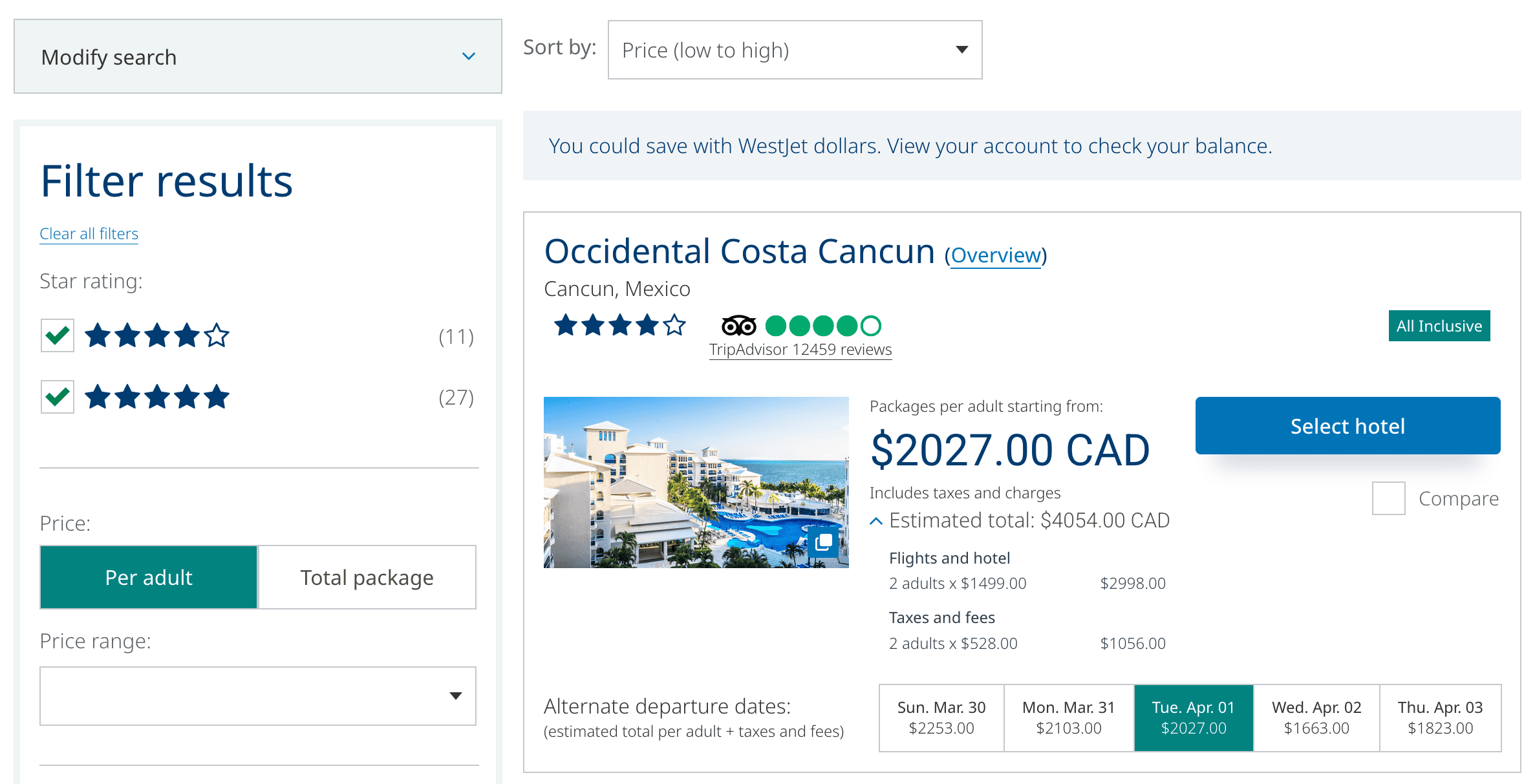How to Travel with WestJet Vacations - WestJet Vacations Search Results EN