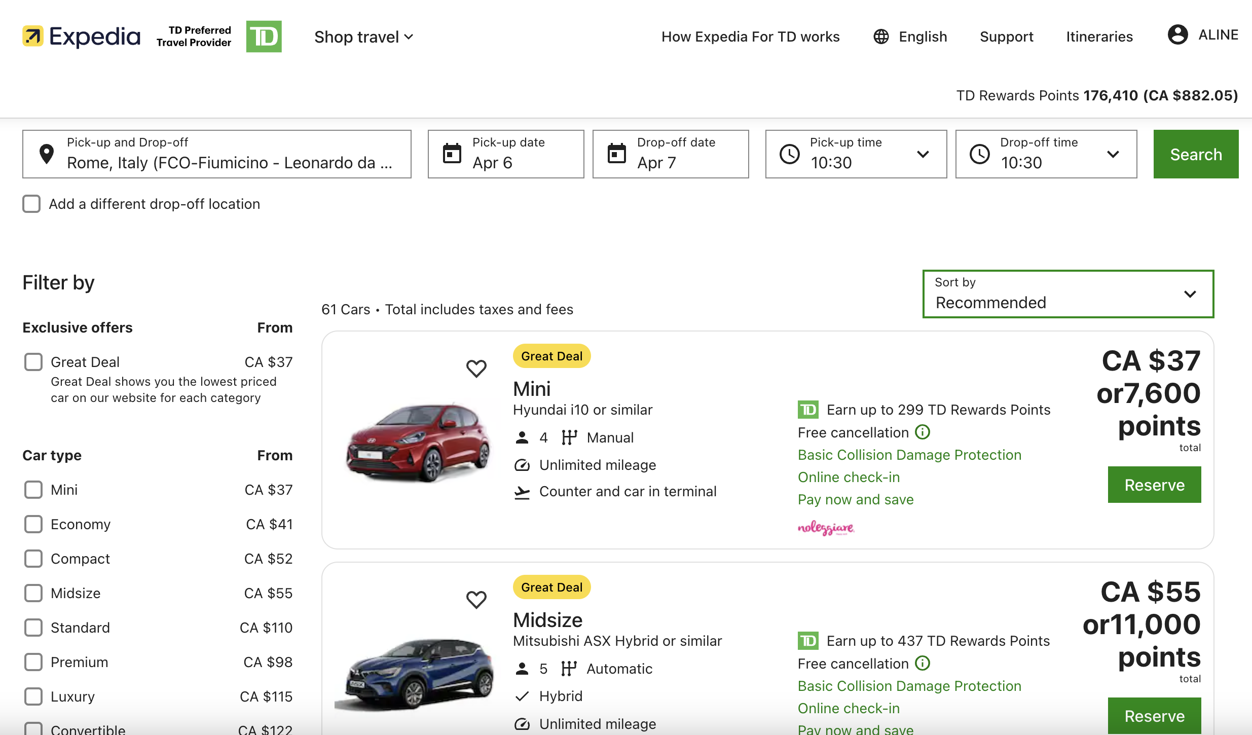 Car Rental: Save with Loyalty Points and Programs - location de voiture portail td