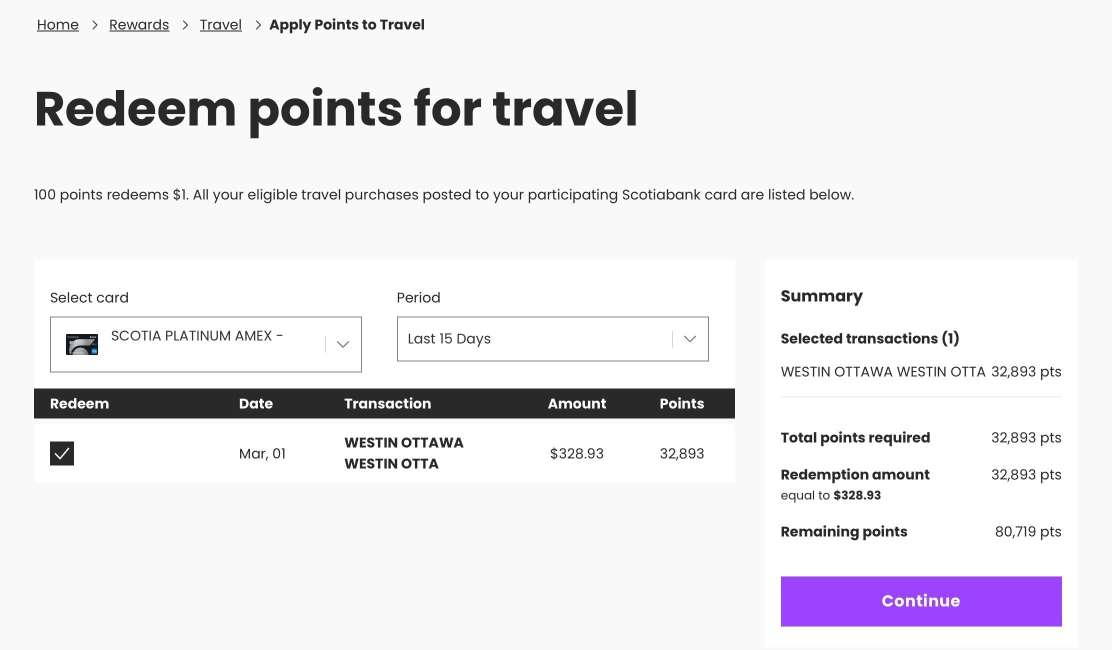 How to Activate and Use Your Scotiabank Platinum American Express Card - Échangez points scene voyages