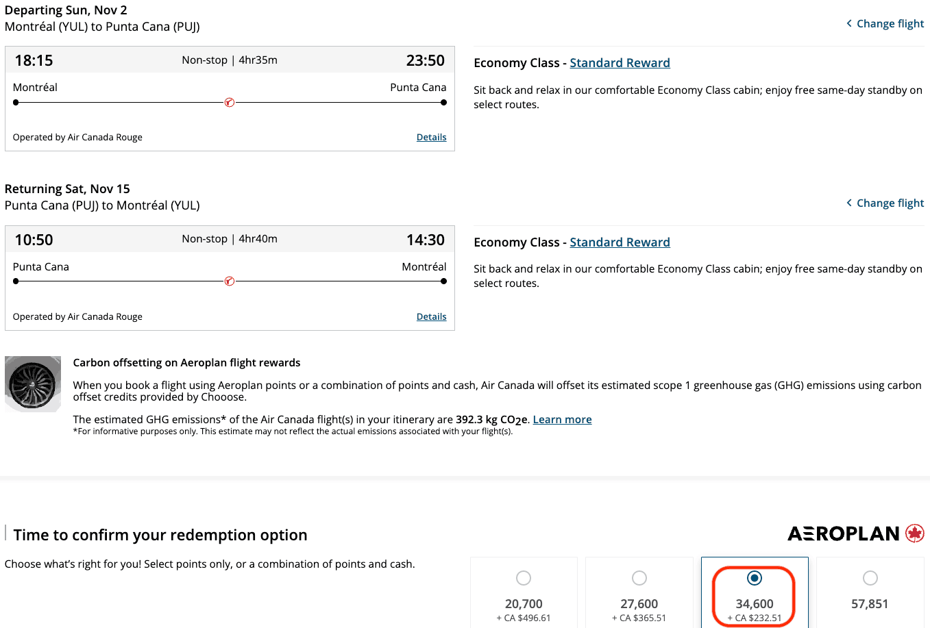 Aeroplan&nbsp;: 10 destinations to go with 55,000 Aeroplan points - YUL PUJ FR AP