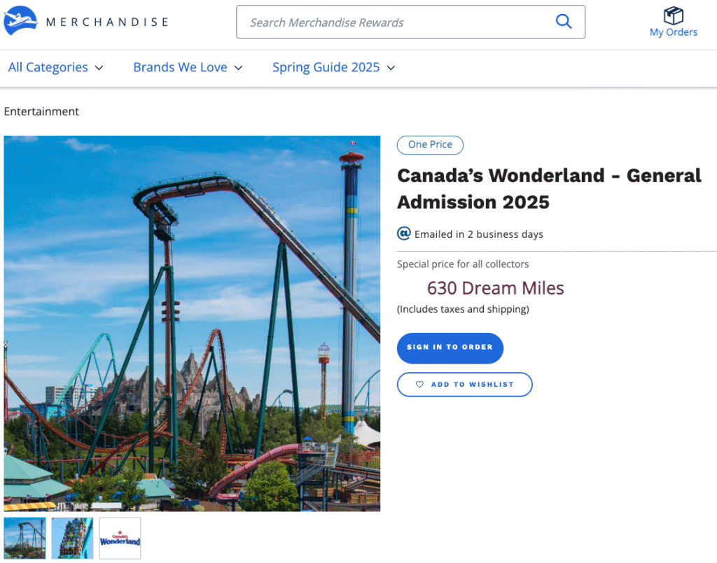 air miles canadas wonderland