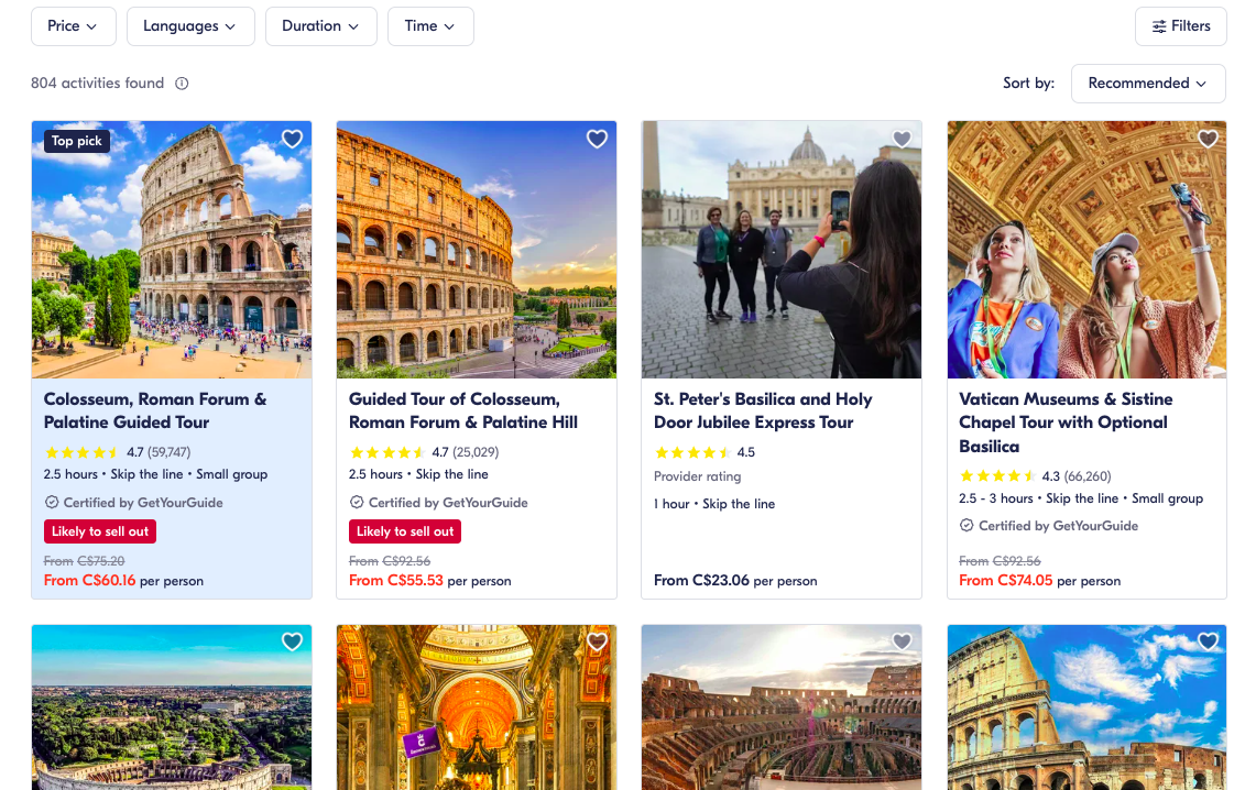 GetYourGuide: Review and Guide for Booking Travel Activities - getyourguide rome tours en