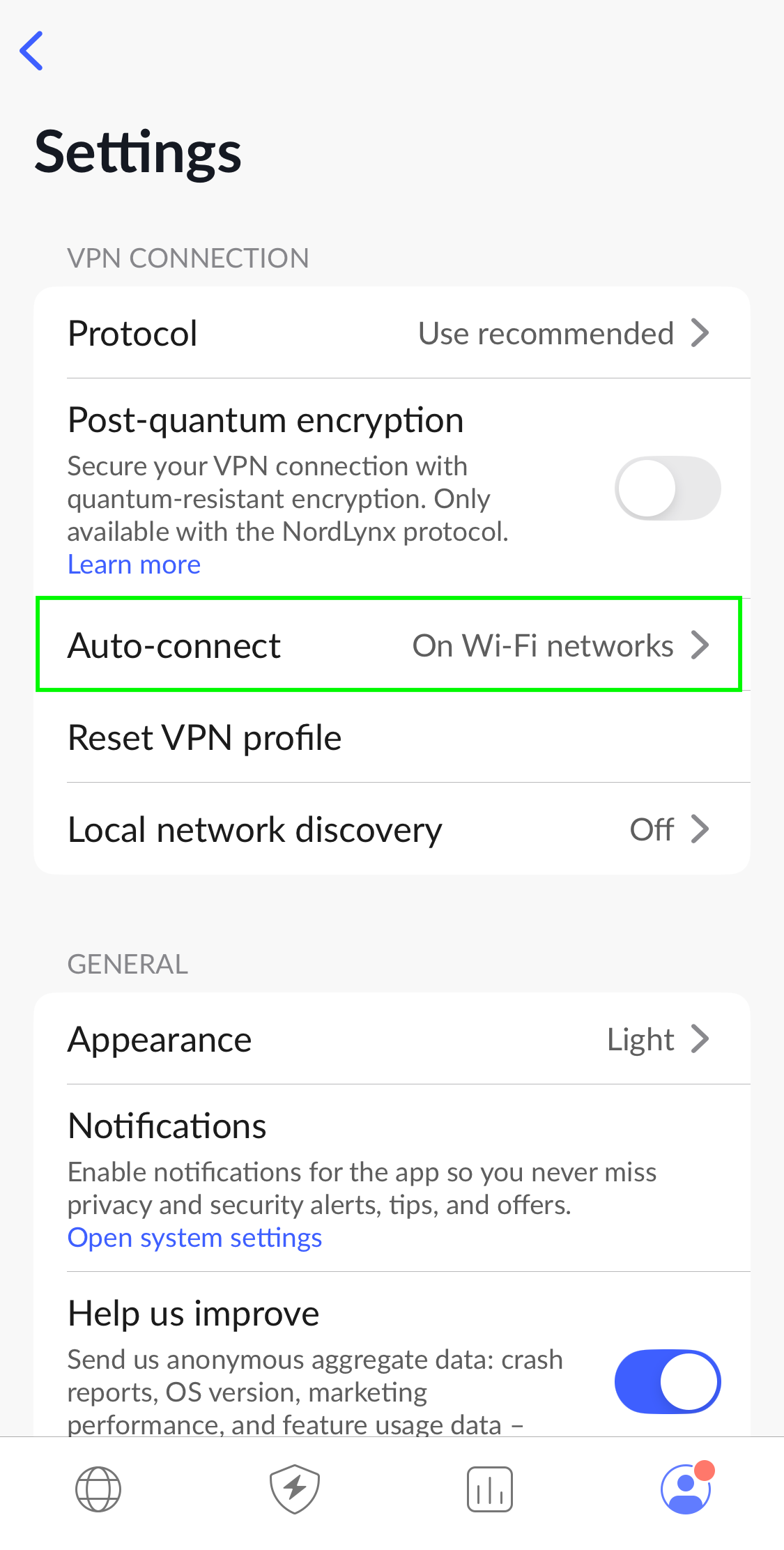 How to Secure Your Data While Travelling with NordVPN - nord-vpn-connexion-automatique1-fr