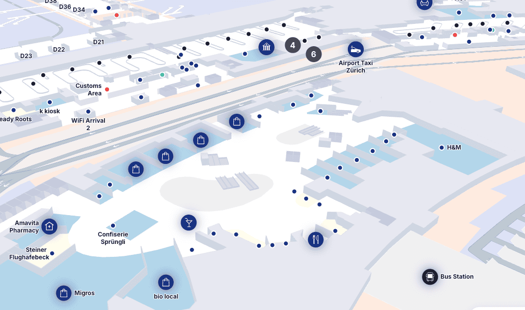 Layover in Zurich: Airport and City Guide - zurich airport interactive map shopping