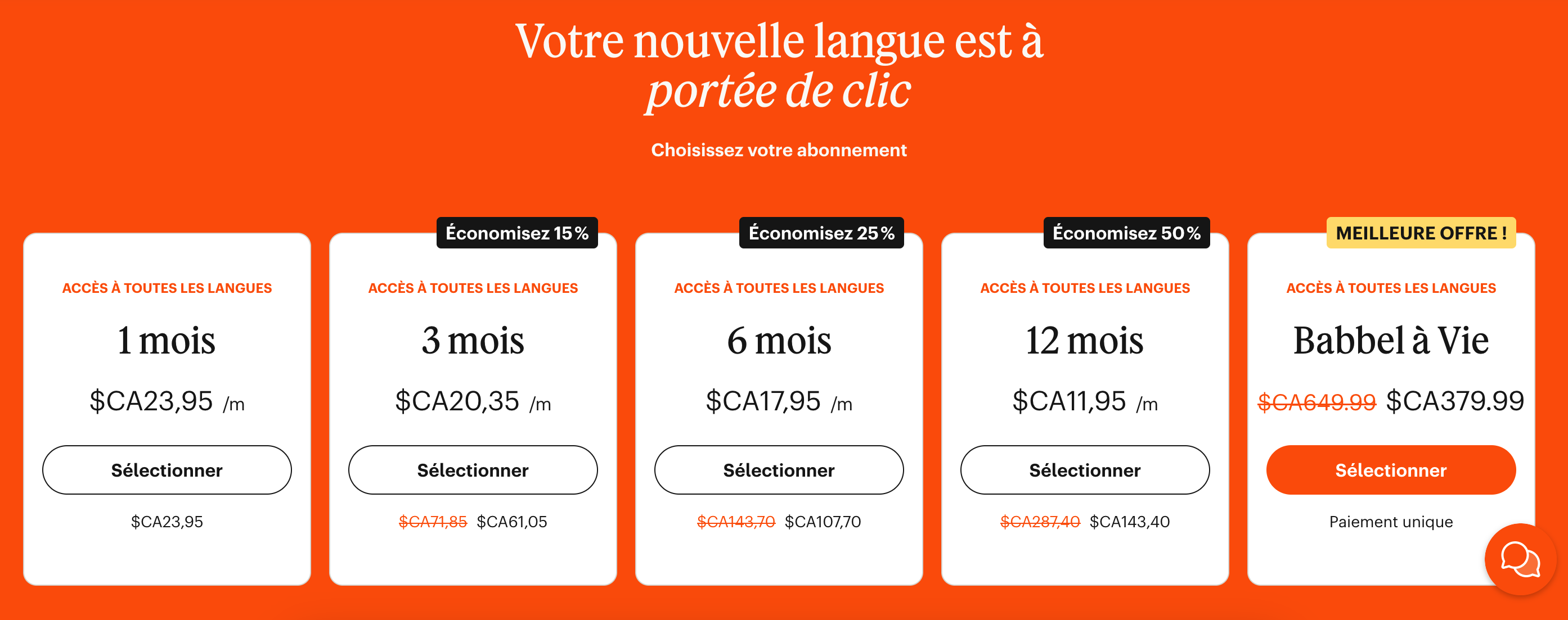 Babbel : Apprenez une nouvelle langue et voyagez mieux - Prices -EN