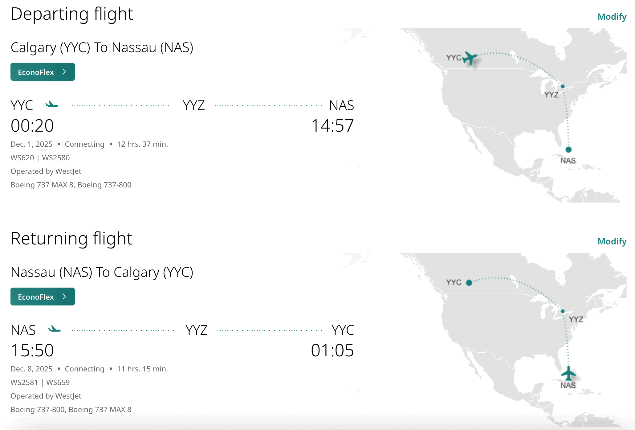 WestJet Rewards: 8 Sun Destinations For Less Than 70,000 WestJet Points - WestJet Sun Destinations Calgary:Nassau EN