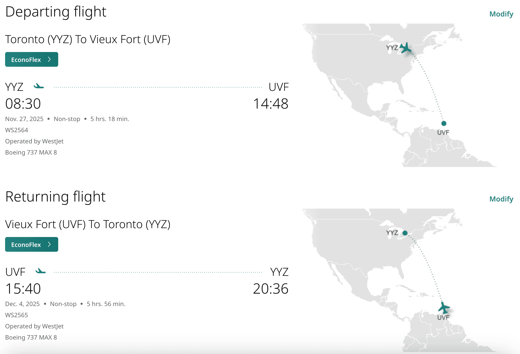 WestJet Rewards: 8 Sun Destinations For Less Than 70,000 WestJet Points - WestJet Sun Destinations Toronto:St. Lucia EN