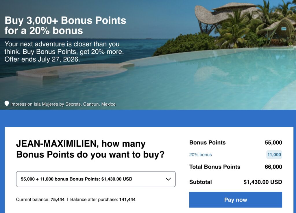 achats points hyatt 2026