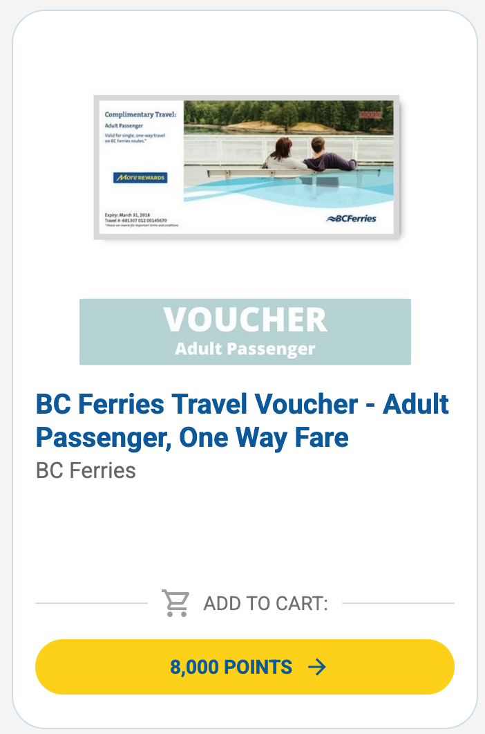 More Rewards: The Best Ways to Earn and Redeem - More Rewards Tips BC Ferries experience