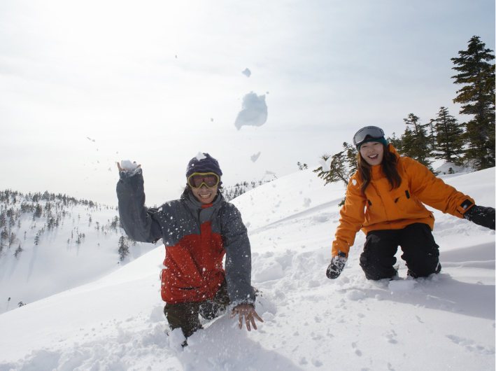Winter Canada Strong Pass - two people in the snow