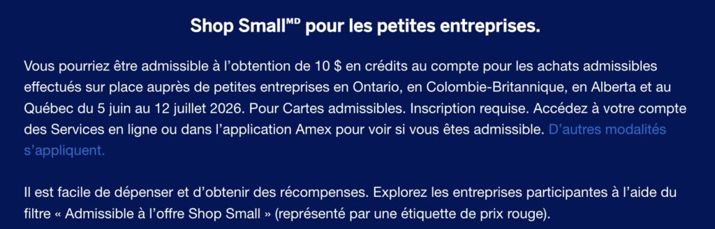 amex shop small 2026 fr