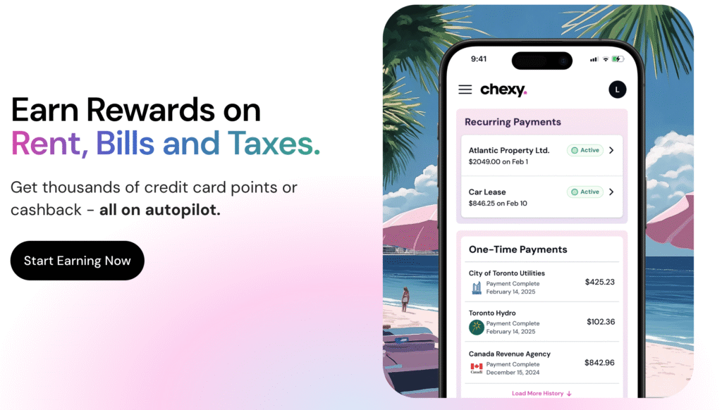 chexy rewards rent bills taxes