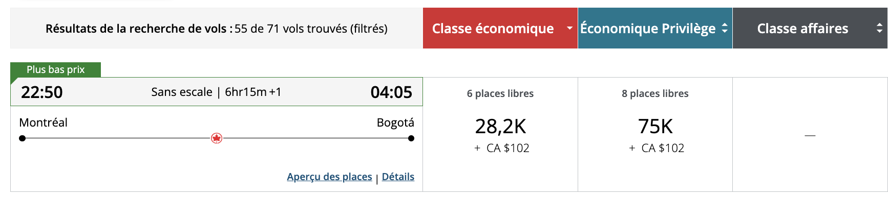 Amérique du Sud&nbsp;: Comment s’y rendre en utilisant des points et des milles - colombie aeroplan