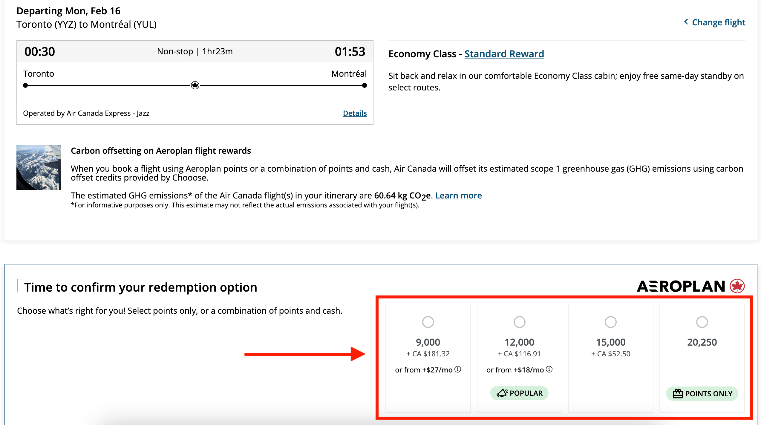 Flex Pay for Air Canada and Aeroplan: How Does It Work? - Flex Pay Aeroplan option EN