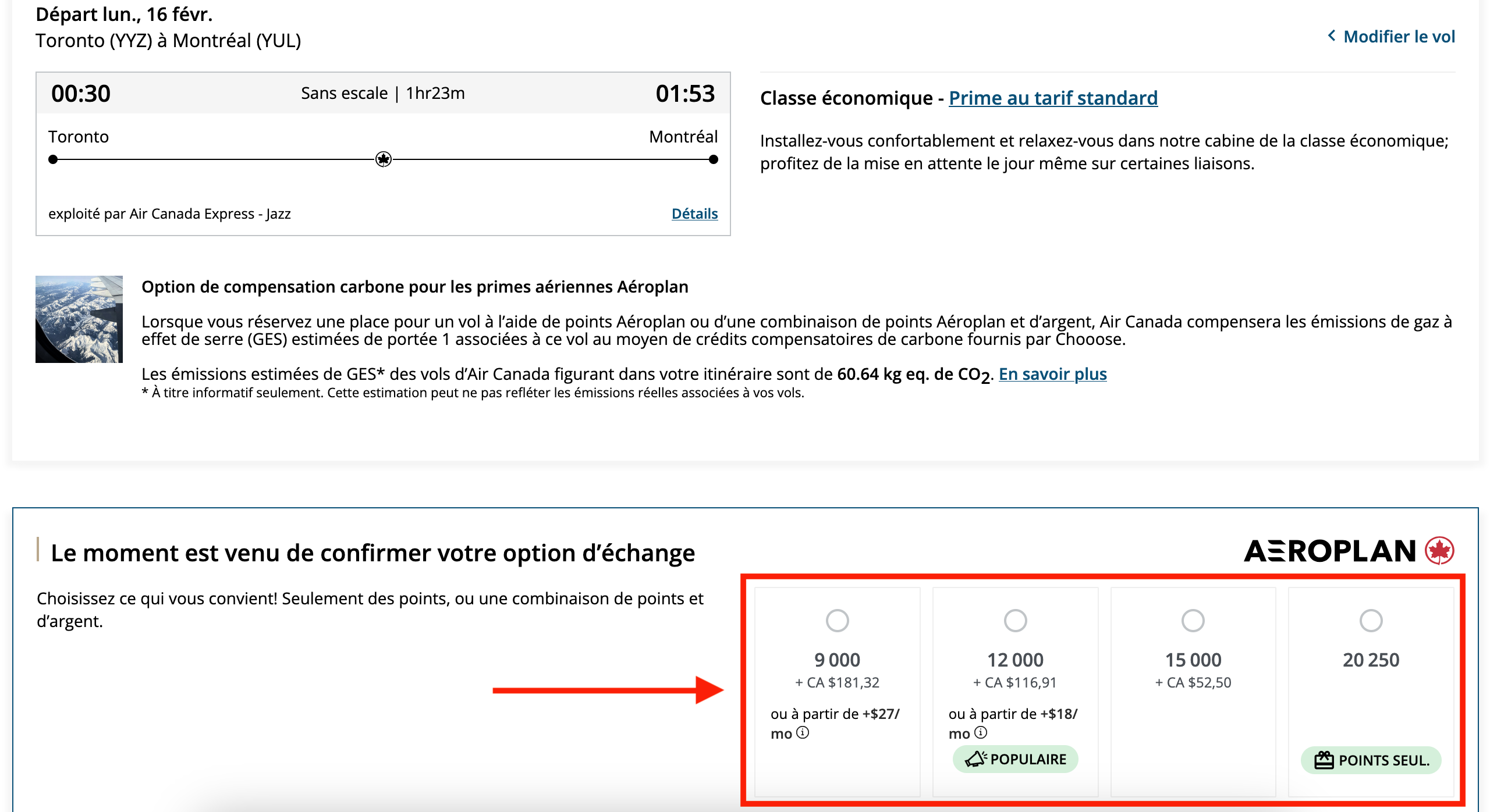 Flex Pay pour Air Canada et Aéroplan: Comment ça fonctionne&nbsp;? - Aeroplan option -EN