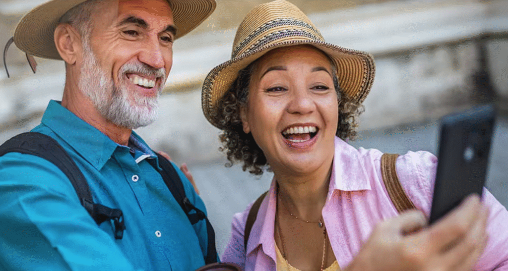 eSIM for Mexico – older couple with phone
