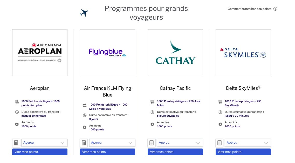 Tutoriel AMEX&nbsp;: Comment transférer des Points-Privilèges d’American Express - points compagnies aerienne flying blue FR