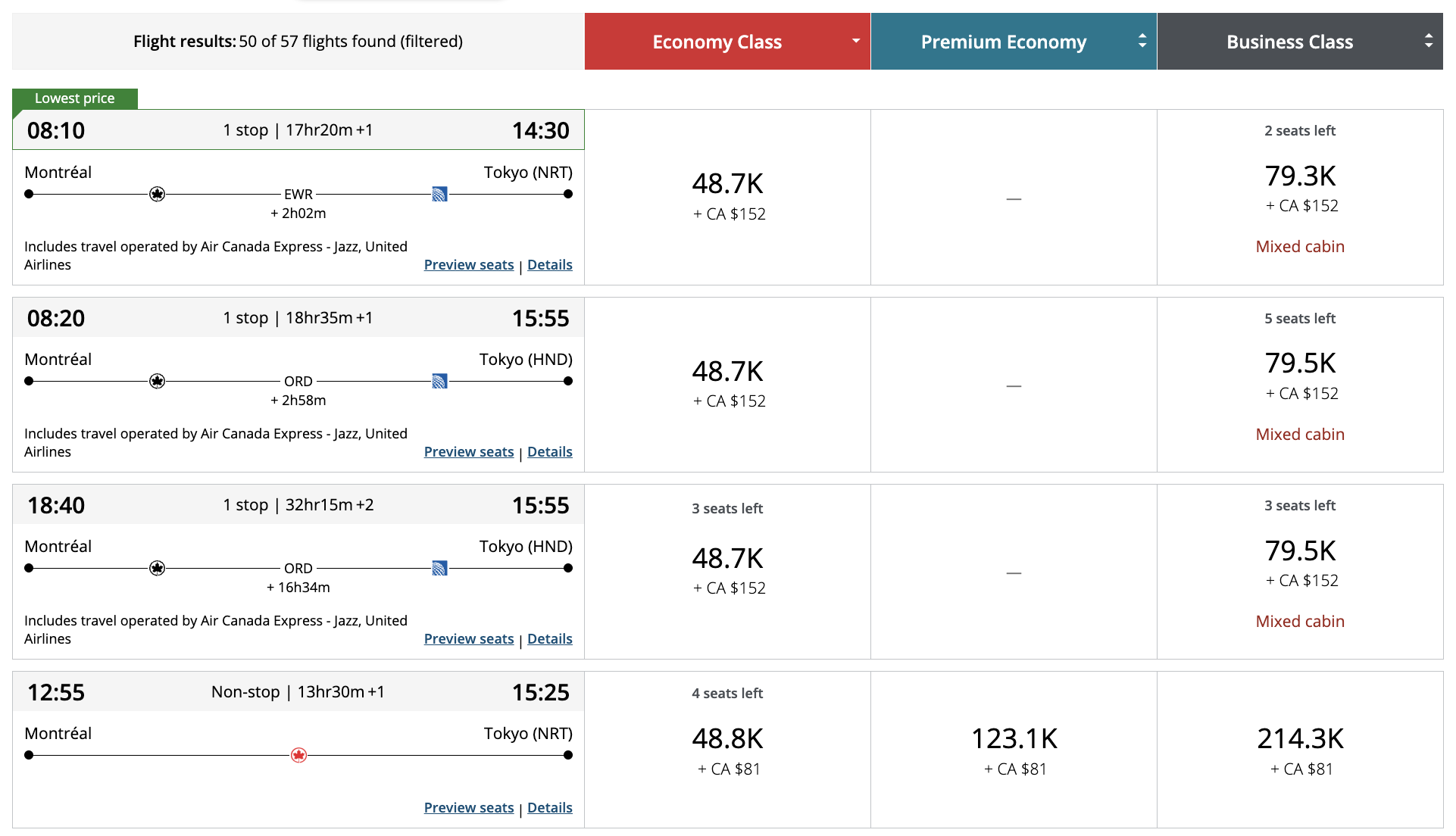 Aeroplan: How to Find the Best Deals - résultats de recherches