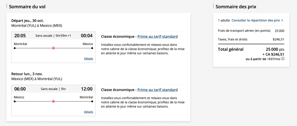 short escape aeroplan mexico