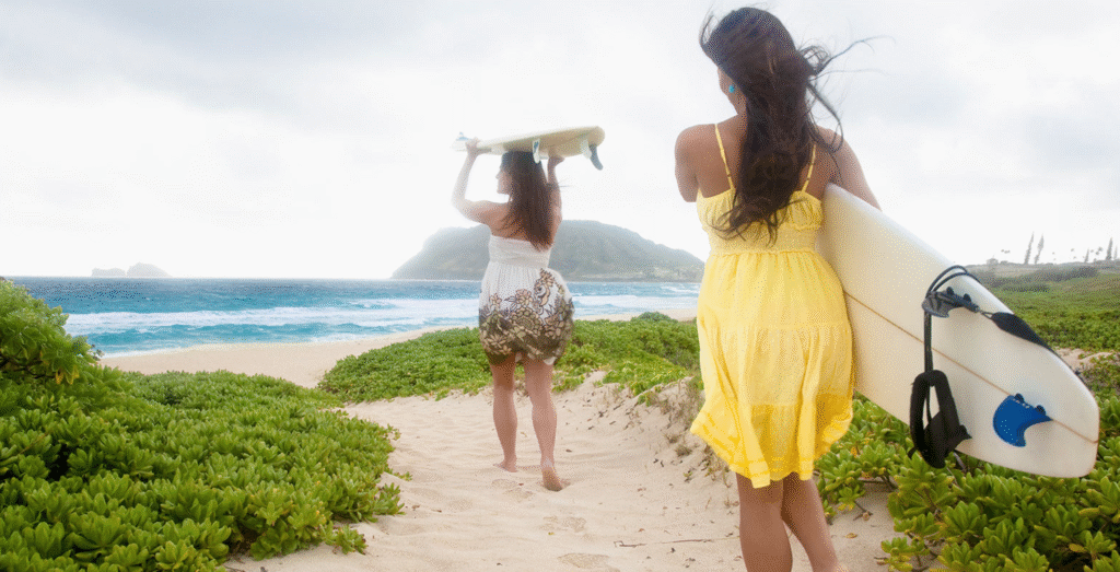 Best eSIM USA two women with surfboards