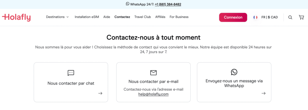 Holafly vs Airalo - Holafly service clientèle