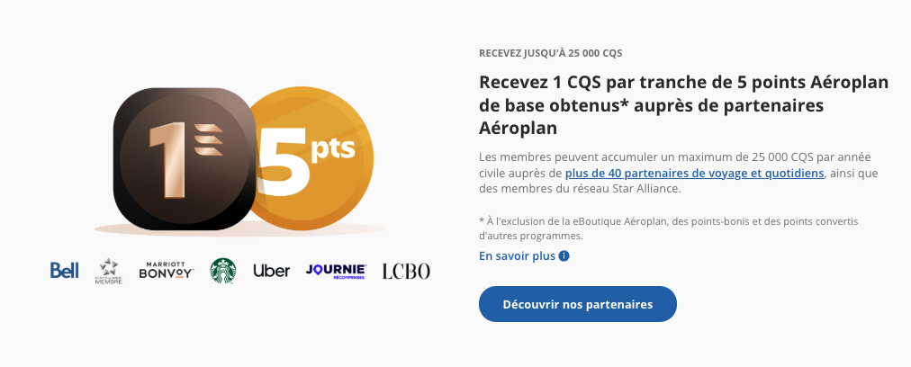 aeroplan cqs partenaires