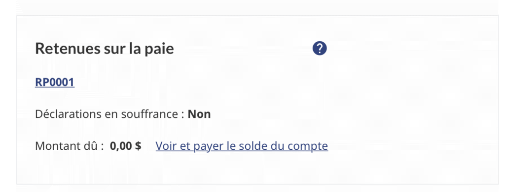 retenues sur la paie ARC